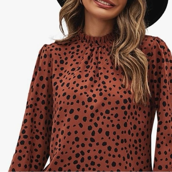 Amazon Rust Animal Print Blouse - Picture 3 of 3